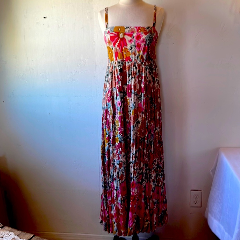 Natural Life long floral summer dress size medium.